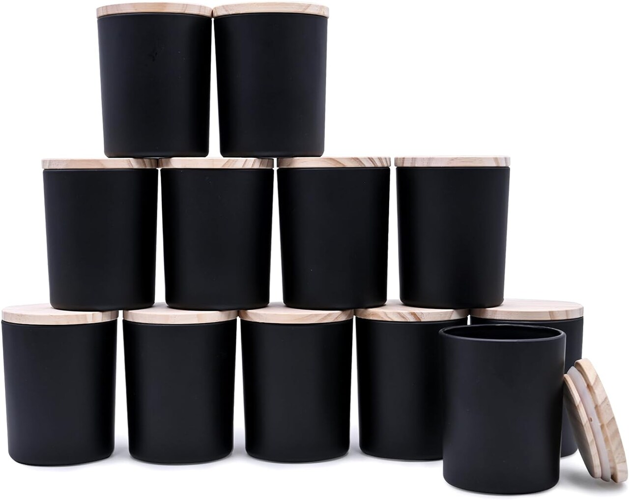 Thick Candle Jars for Making Candles 12 Pcs, 7 OZ (Matte Black) 2.76"W x 3.3"H